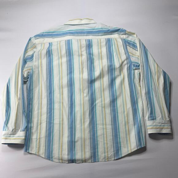 Tommy Bahama Men's Long Sleeve Blue Striped Button Up Shirt - Size 2XL - Picture 2 of 4